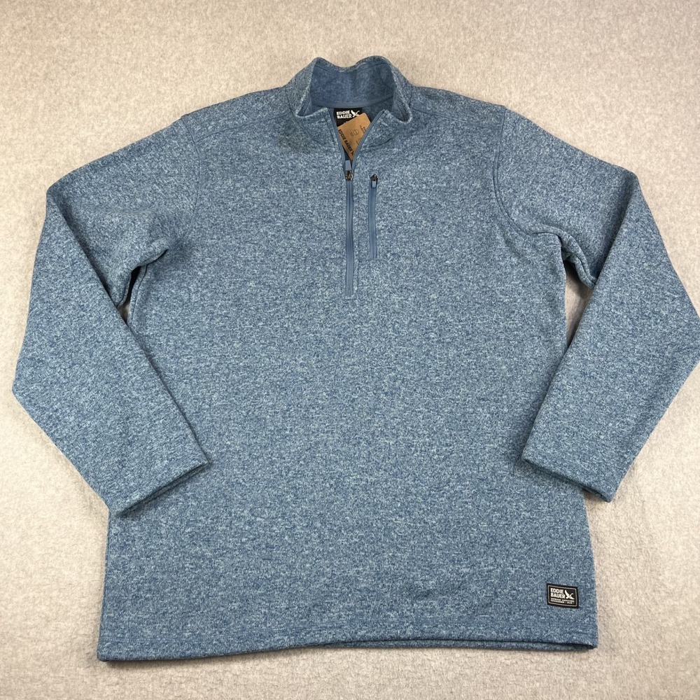 Eddie Bauer Radiator 1/4 Zip Pullover Mens XL Tall Blue Fleece Sweater Warm